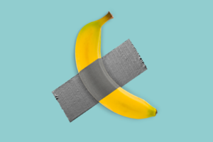 Illustration de tendance desgin avec une banane scothée