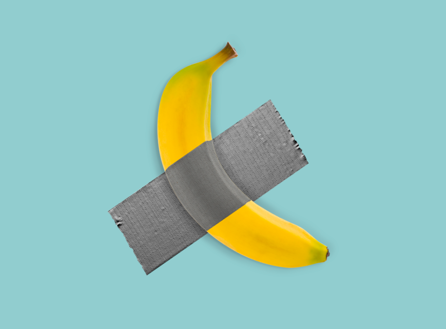 Illustration de tendance desgin avec une banane scothée